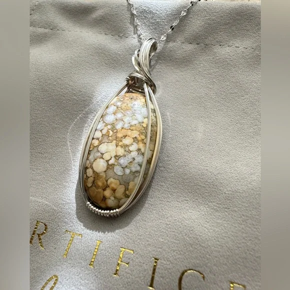 Sterling Silver Cobra Jasper Healing Necklace Pendant - Picture 5 of 8